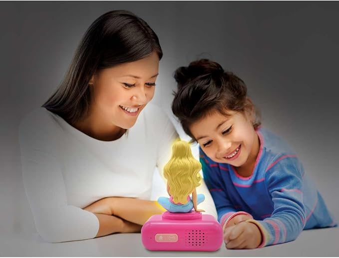 LEXiBOOK, Mattel Barbie, Barbie Nightlight Alarm Clock, Sounds and Melodies, LCD Backlit Screen, Luminous, Snooze, Pink, RL800BB