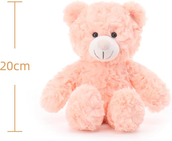 Apricot Lamb Orange Pink Flower Bear Stuffed Animals for Kids, Soft Cute Plush Toys for Baby Girl and Boy, 7.9 Inches