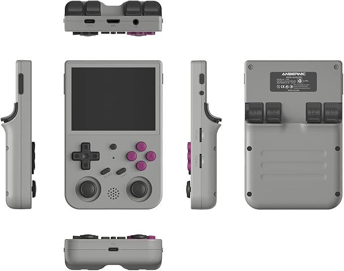 RG353V Handheld Game Console RG353V Video Games Console 3.5" IPS Screen Android 11 and Linux System RK3566 64bit Game Player Retro Gaming Console Bluetooth 4.2 and 5G WiFi White