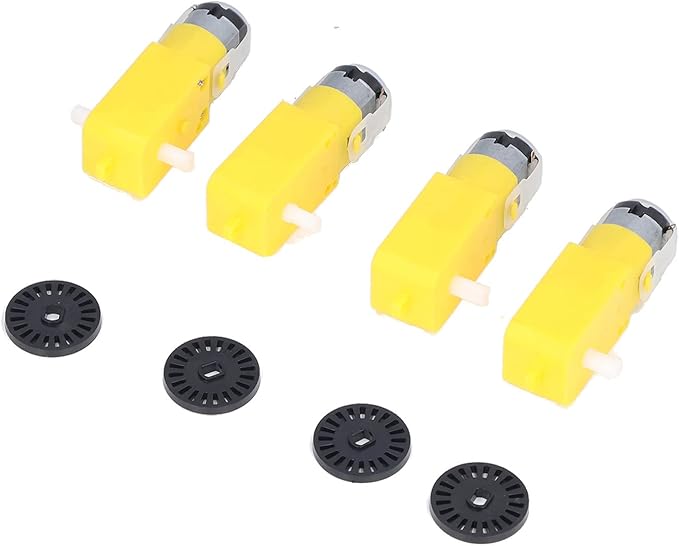 Smart Car Chassis Driving Wheel Motor Screw Nut Set Kit Flexible Turning Strong Power Double Layered Structure DIY Replacement Applicable to Remote Control Cars