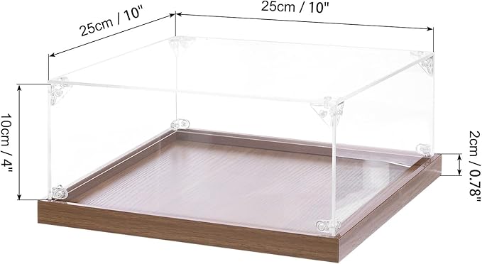 MECCANIXITY Acrylic Display Case, 10''x10''x4'' Clear Display Box Assemble Dustproof Storage Organizer Showcase for Collectibles Action Figures