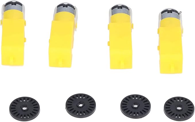 Smart Car Chassis Driving Wheel Motor Screw Nut Set Kit Flexible Turning Strong Power Double Layered Structure DIY Replacement Applicable to Remote Control Cars