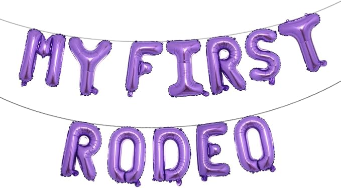 My First Rodeo Party Pack - Banner, Balloons, Backdrop & Supplies in Purple