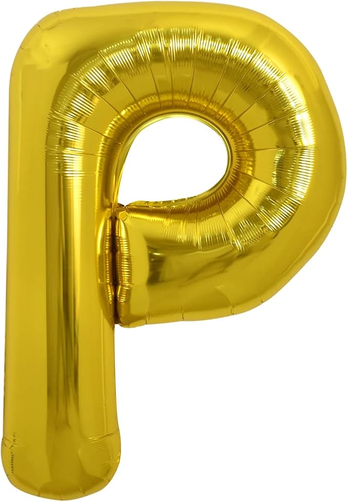 TONIFUL 40 Inch Large Gold Letter P Balloons Helium Balloons,Foil Mylar Big Balloons for Birthday Party Anniversary Supplies Decorations