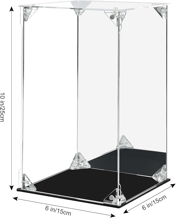 Display Case for Collectibles Assemble Clear Acrylic Box Alternative Glass Case for Display Action Figures Home Storage Organizing Toys (15x15x25cm B)