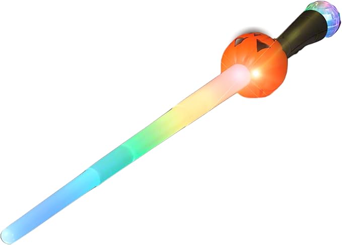 blinkee Multicolor Extendable Light-Up Pumpkin Saber Toy with Projecting Crystal Ball - Perfect Trick-or-Treat Accessory