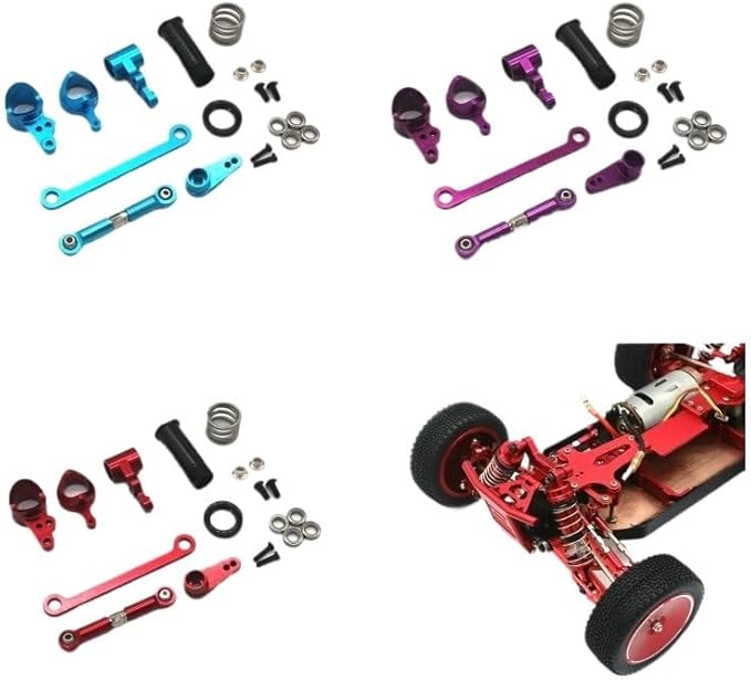 144001 144010 124016 124017 124018 124019 124007 RC Remote Control car Metal Upgrade Steering Assembly Spare Parts(Sky Blue)