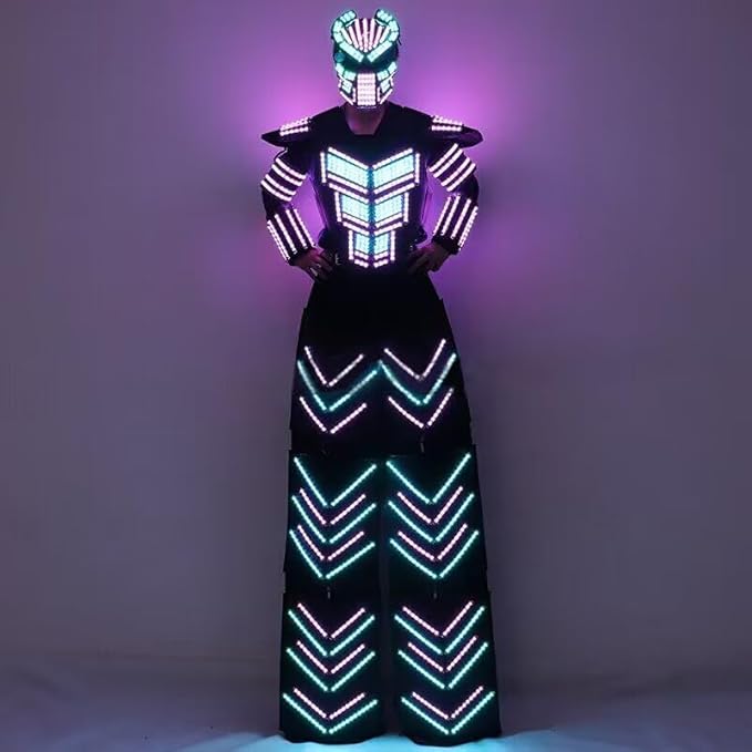 LED Robot Costume Suit Illuminated Party Dance RGB Luminous Armor Bar Light Show Dance LED Night Lights Clothing
