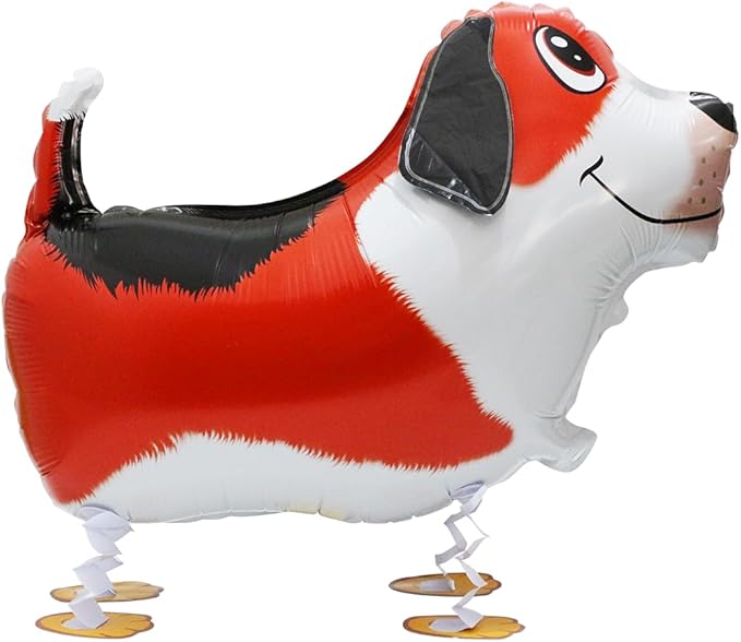 Cute Red Puppy Dog Balloon Air Walker Doggy Balloon Pet Animal Party Supplies, 4 Pack Cartoon Air Walking Dog Balloons Walk Harrier Doggy Supplies For Birthday Baby Wedding Shower