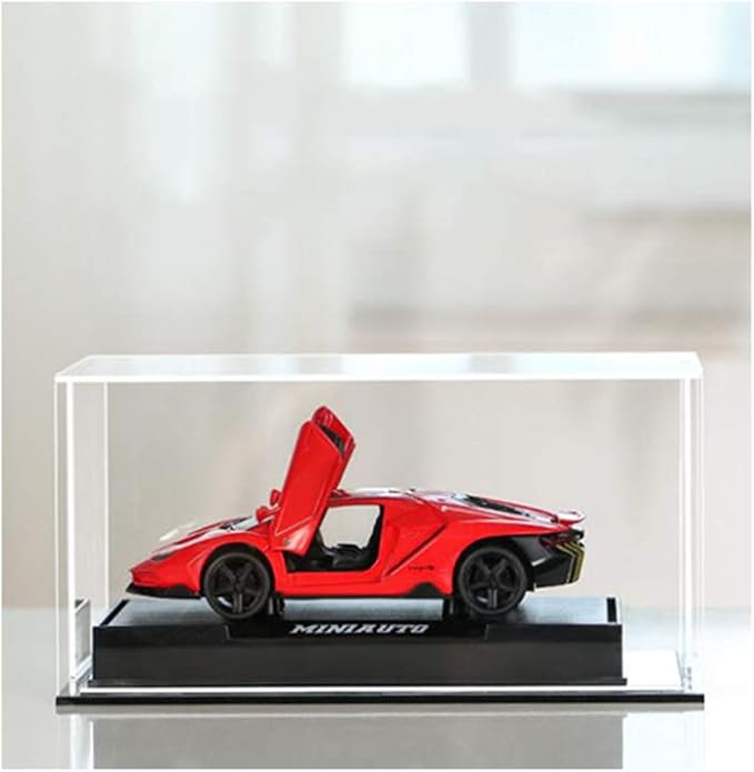 Self-Assembly Acrylic Display Case,Deluxe Dustproof Showcase,Cube Countertop Box for Pop Figures Collectibles Toys,Need Remove The Protective Film (10x4x5.7 inch; 25x10x14.5cm)
