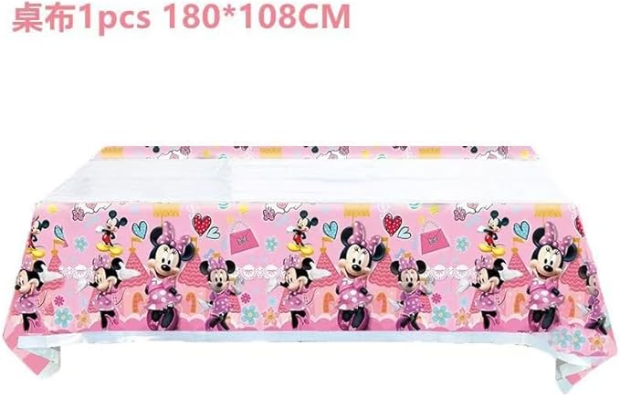 27 Psc For Minnie themed birthday party set, easy to assemble decorations including children's DIY cake toppers and background cloth set, perfect for children's birthday parties.