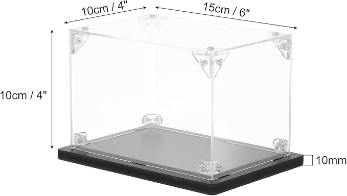 MECCANIXITY Acrylic Display Case, 4''x6''x4'' Clear Display Box Assemble Dustproof Display Box Storage Organizer for Collectibles Action Figures
