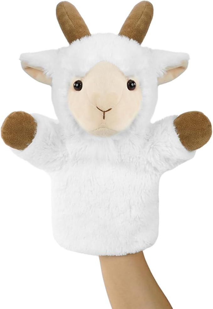 Hand Puppet Educational Learning Tool for Imaginative Play Farm Animal Stuffed Toy Adult Size Fit Role Play Storytelling Goat