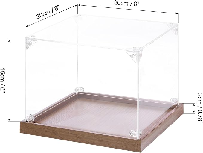 MECCANIXITY Acrylic Display Case, 8"x8"x6" Clear Display Box Assemble Dustproof Storage Organizer Showcase for Collectibles Action Figures