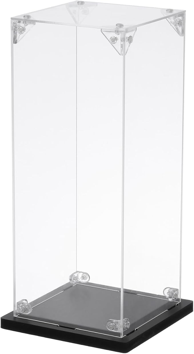 MECCANIXITY Acrylic Display Case, 4''x4''x10'' Clear Display Box Assemble Dustproof Display Box Storage Organizer for Collectibles Action Figures