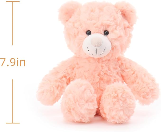 Apricot Lamb Orange Pink Flower Bear Stuffed Animals for Kids, Soft Cute Plush Toys for Baby Girl and Boy, 7.9 Inches