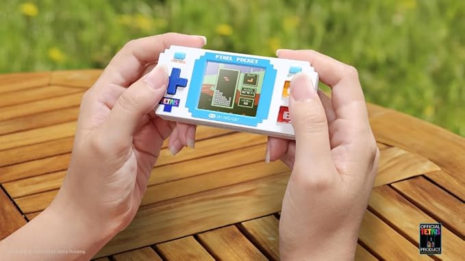 Tetris Pixel Player: Officially Licensed Tiny Tetris Video Game, Strategic Puzzle Game with 10 Bonus Games, Portable Keychain Arcade, Games for Kids and Adults