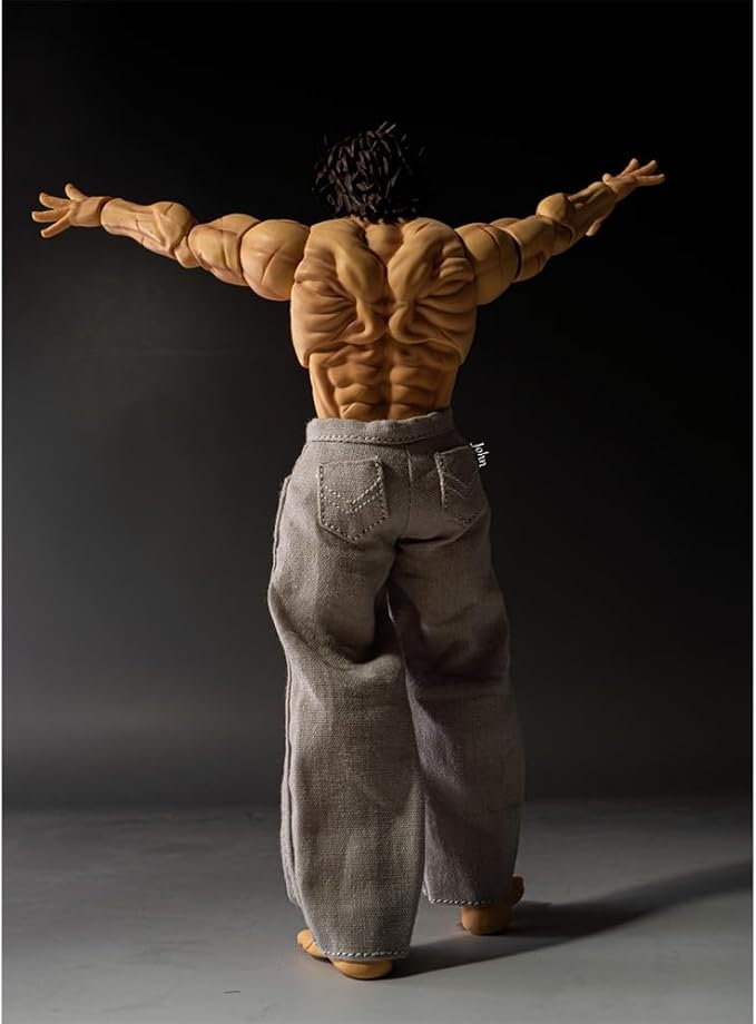 2PCS Hanma Yujiro Action Figure Anime Figure Yujiro Statue Model, Joints Movable Cartoon Manga Figure Handmade Collectible Desktop Decoration for Fans