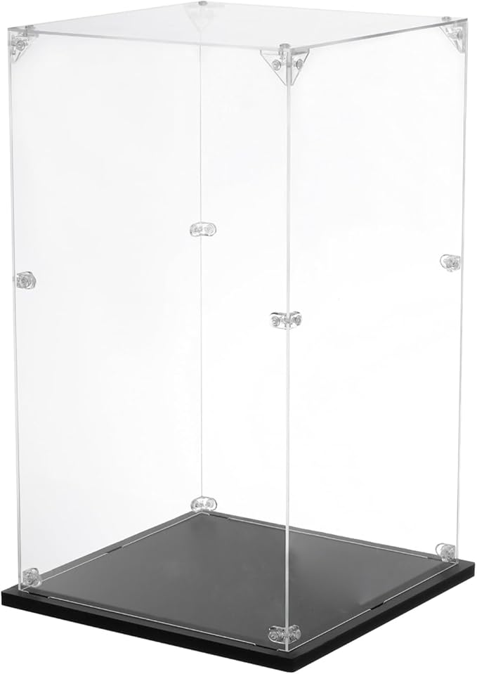 MECCANIXITY Acrylic Display Case, 8''x8''x14'' Clear Display Box Assemble Dustproof Display Box Storage Organizer for Collectibles Action Figures