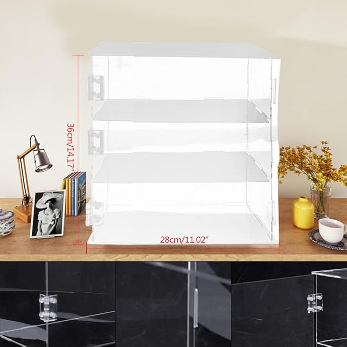 3 Tier Display Cases for Collectibles Toys, Acrylic Display Case Display Storage Box Rectangle, Wall-Mounted Dustproof Clear Showcase Holder for Collectibles Action Figure