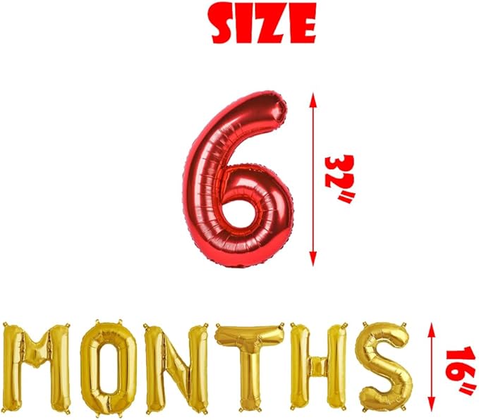 Red Boys Half Birthday Decorations Red Cartoon 6 Months Balloons Boys Six Months Banner for Boys 1/2 Birthday Baby Shower Party Supplies Decorations