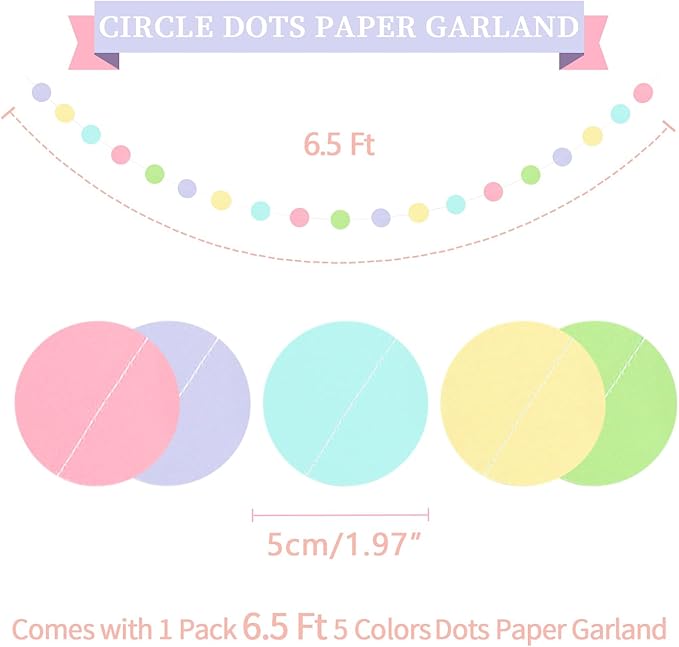 Pastel Birthday Decorations Kit - 17-Piece Set with Pre-Strung Happy Birthday Banner, Honeycomb Balls, Garland & Swirls | Macaron Theme Party Supplies for Women Girls Kids, Teens Adults