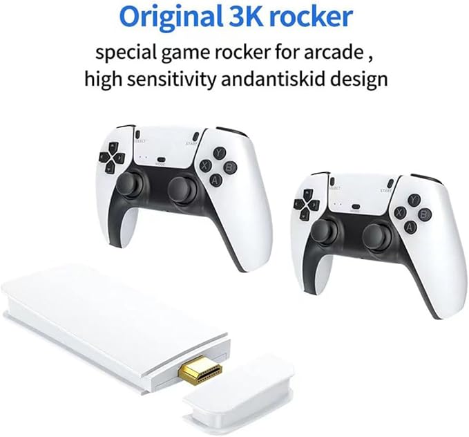 M15 Retro Game Stick, 4K HDMI Output & Wireless Controller Plug and Play Video Game Console with 30000+ Games, Arcade Game Console (128G)