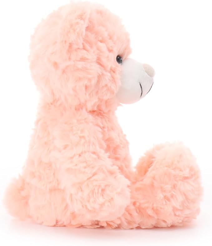 Apricot Lamb Orange Pink Flower Bear Stuffed Animals for Kids, Soft Cute Plush Toys for Baby Girl and Boy, 7.9 Inches