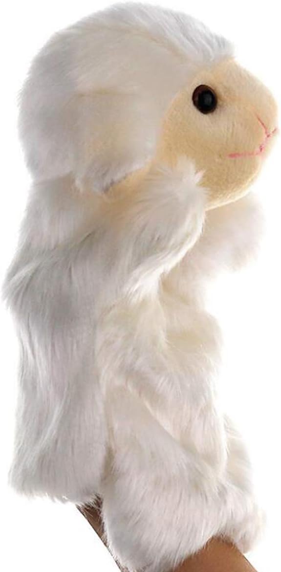 Sheep Hand Puppets Lamb Plush Animal Toys for Imaginative Pretend Play Storytelling White