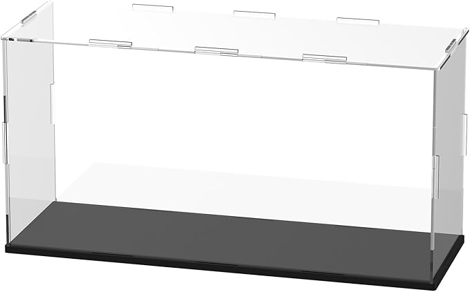 Clear Acrylic Display Case, 12 x 4 x 6 Inch Assemble Clear Acrylic Display Box Dustproof for Action Figures/Model/Statues/Collectibles/Doll/Toys/Home Storage
