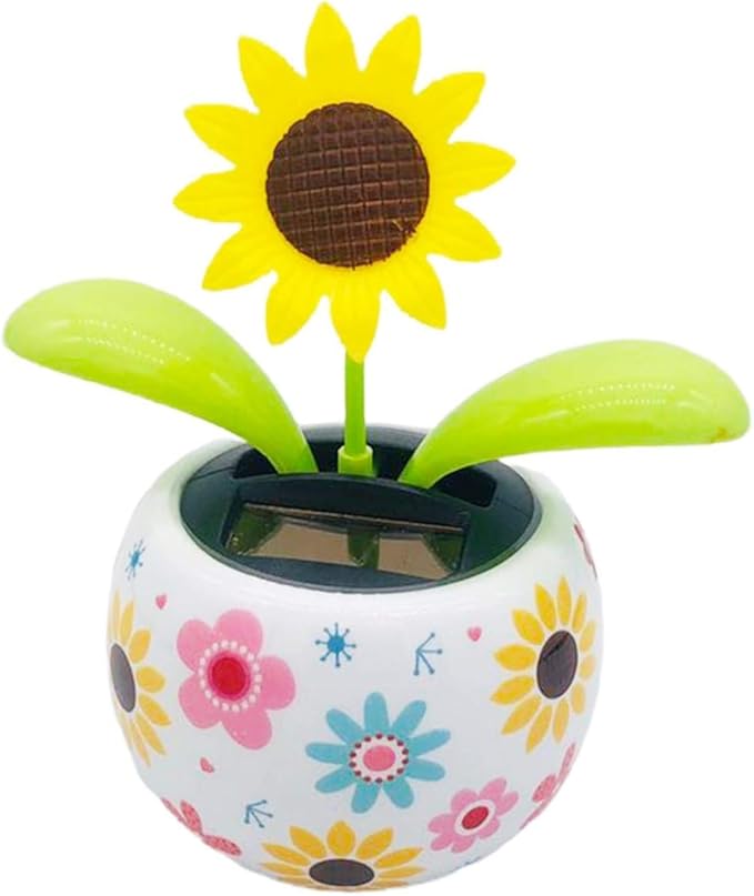 Solar Dancing Flowers Solar Powered Dancing Sunflower, Cute Solar Powered Dancing Swinging Flower, Swinging Solar Power Flip Flap Flower Decor for Car Home Desk,Learning and Education