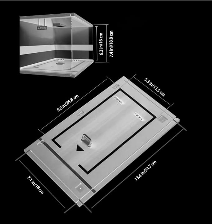 Display Case for 1/18 Diecast Cars,Acrylic Display Case for 1/12 Scale Toy Motorcyle with LED Lighting,D5-3 Open Side Grey
