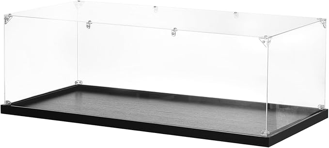 MECCANIXITY Acrylic Display Case, 11.8"x24.4"x8" Clear Display Box Assemble Dustproof Storage Organizer Showcase for Collectibles Action Figures