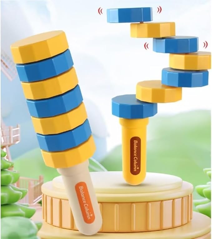 Handheld Wooden Balancers- Wooden Balance Challenge Set for Kids & Adults, Hand Eye Coordination Game, Sensory Motor Skills, Creative Play, Stress Relief Fidget Gift for Holiday/Party (B)