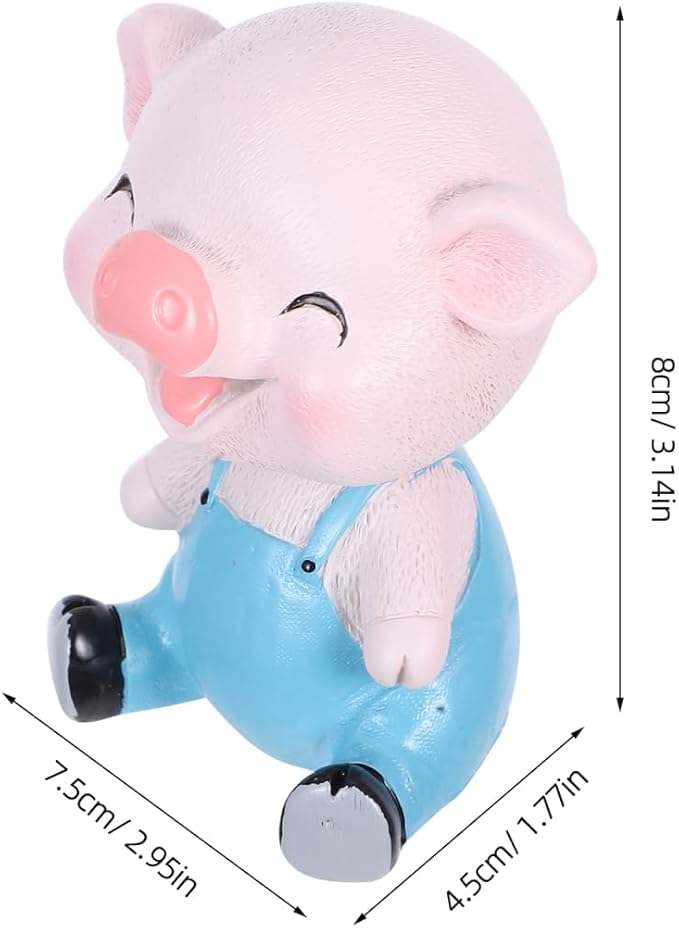 EXCEART Pig Ornament Bobblehead Shaking Piggy Decor for Car Dashboard Home Office Desk 3.14 X 2.95 X 1.77 Inches Cartoon Collectible Toy
