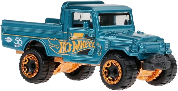 Hot Wheels Collectible Die-Cast Vehicle - Toyota Land Cruiser Sport Utility Car - Teal and Gold - HDH54-2/6