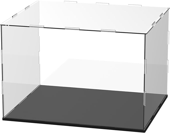 Clear Acrylic Display Case, 12 x 10 x 8 Inch Assemble Acrylic Display Box Rectangular Dustproof for Action Figures/Model/Statues/Collectibles/Doll/Toys/Home Storage