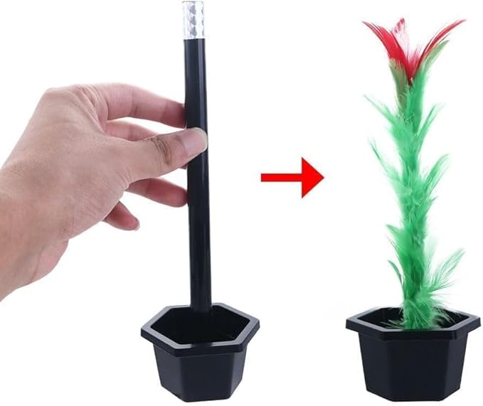 1Set Black Magic Wand to Flower for People Playing Toys,Novelty and Gag Toys,Magic Trick Wand,Magicians Tricks Close-up Magic Prop Magic Flower Stick Kits and Accessories,Games