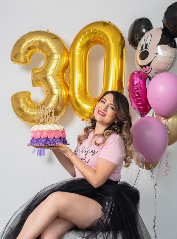 Gold Number 4 Balloon 40 Inch, 4th Birthday Party Decorations for Children, Giant 4 Foil Balloon for Party Supplies