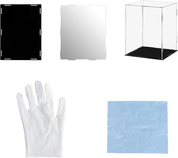 Display Case 7.8x7.8x9.8inch,20x20x25cm for Collectibles Assemble Clear Acrylic Box Alternative Glass Case for Display Action Figures Home Storage Organizing Toys