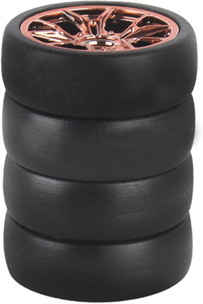 4PCS Black Toy Car Wheel Tires,48mm Simulation Rubber Tire Toy Model Spare Parts Easy Installation Small in Size,Remote and App Controlled Vehicles Parts Tires