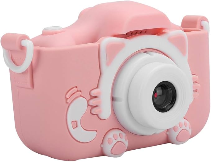 Children , 12MP ABS Silicone Mini Cartoon Kitty Digital Camera Toy with Double Camera for Kids ()