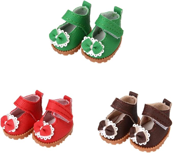 3 Pairs of Doll Shoes Suitable for 17cm Dolls, 3 Colors Suitable for Different Clothing Styles, 17cm Doll Accessories (Colors C)