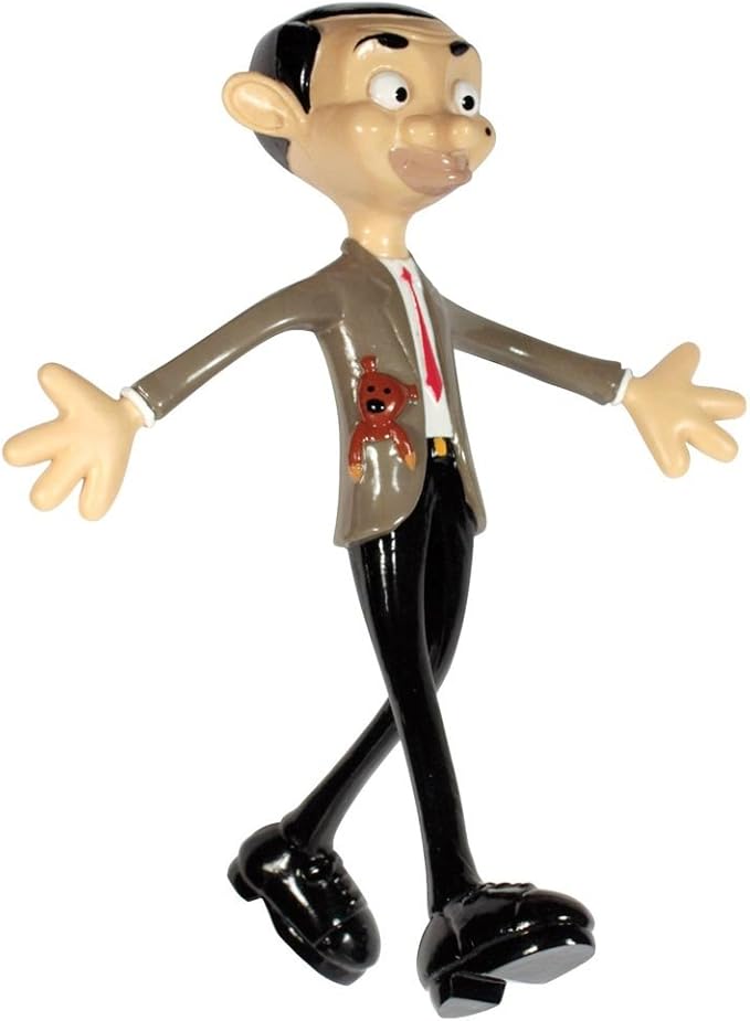NJ Croce Mr. Bean Bendable Figure - Poseable Collectible Action Toy for Kids & Adults, Durable & Safe PVC Material