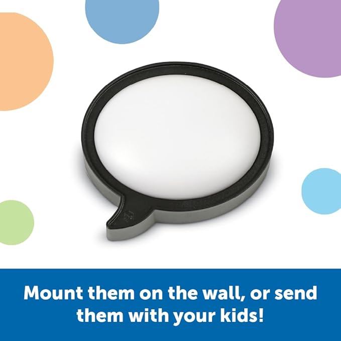 Learning Resources Message Maker Recordable Button Speech Bubble - SEL Toys, Conversation Skills, Voice Recorder Buttons for Classroom, Teacher Literacy Group, Gifts for Kids
