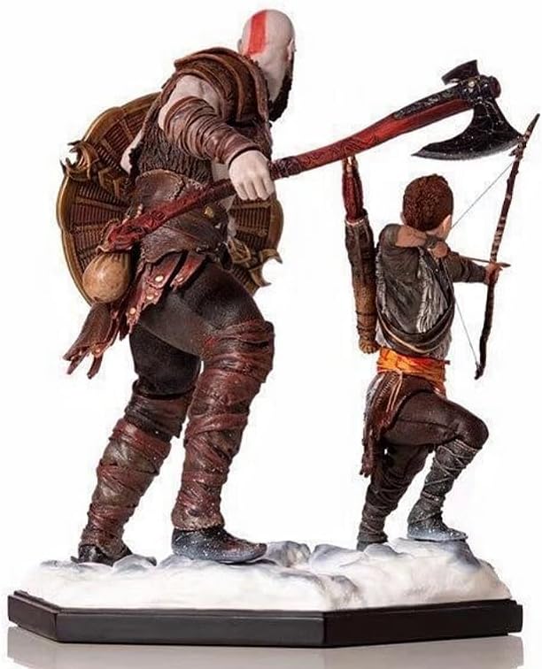 Ragnarok Figure, Kratos and Atreus Action Figures, 20cm/7.9inch PVC Game Character Figurine Statue Decoration Toy Collectible Gift