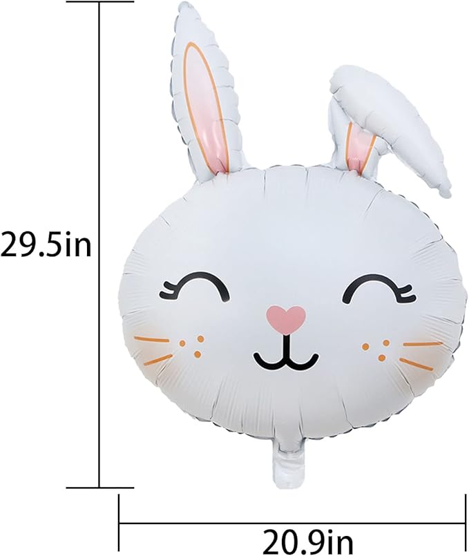 Bunny Balloons Easter Balloons Rabbit Head Foil Balloon for Easter Themed Party Bunny Birthday Supplies Decorations Party Sets-5 PCS