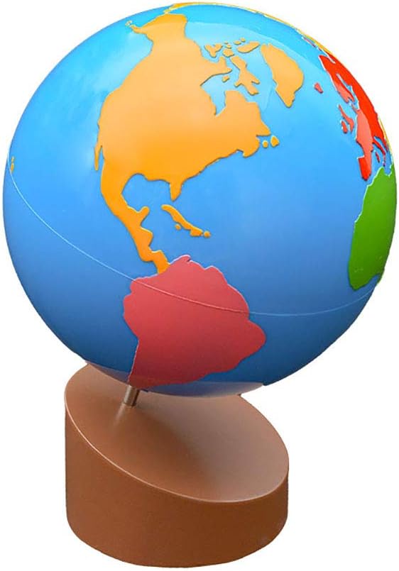Montessori Globe - World Parts Science and Cultural Geography Materials Continental Globe and Sandpaper Globe Early Education Teaching aids Toys