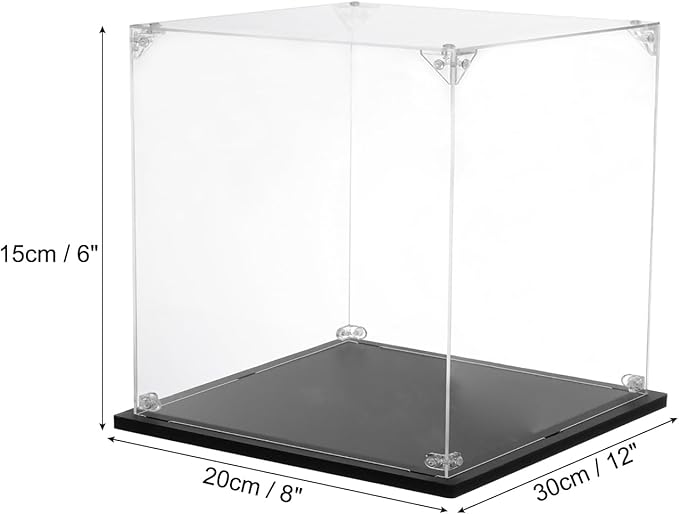 MECCANIXITY Acrylic Display Case, 8''x12''x6'' Clear Display Box Assemble Dustproof Display Box Storage Organizer for Collectibles Action Figures