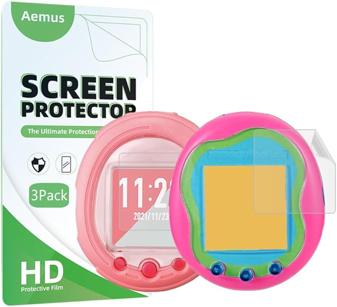 Screen Protector Compatible for Tamagotchi Uni and Smart, HD Full Coverage PET Clear Film